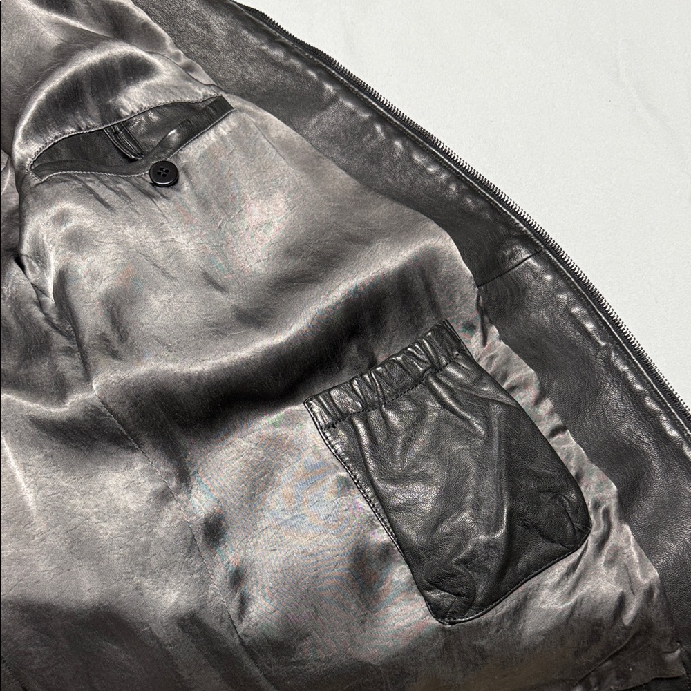 Giorgio Armani Men's Black Leather Jacket - Picture 7 of 10